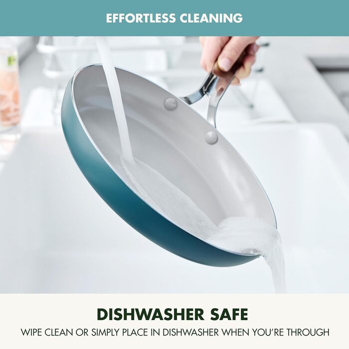 Набір кухонного посуду GreenPan Nova 10 предметів: каструлі та сковорідки, антипригарне покриття без PFAS, для смаження, тушкування, супів, з кришками та інструментами, блакитний (3-Piece Cookware Set)