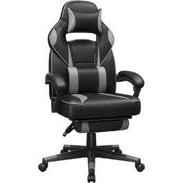 Ігрове крісло SONGMICS, робоче крісло з підставкою для ніг, офісне крісло з підголівником і поперековою подушкою, регульоване по висоті, ергономічне