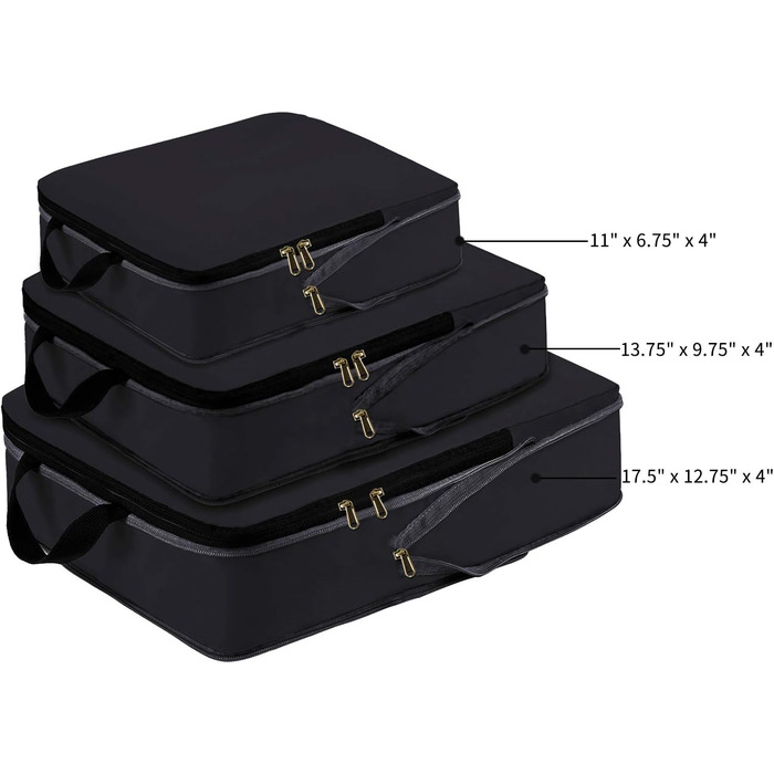 Набір компресійних органайзерів для одягу в подорожі Eono by Amazon, 4 шт, темно-синій — стисні навісні сумки для валізи та рюкзака