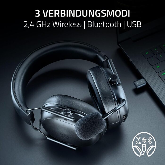 Razer BlackShark V3 X Hyperspeed: Бездротові ігрові навушники для ПК (280г, Bluetooth, мікрофон HyperClear, драйвер TriForce Titanium 50 мм)