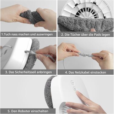 Робот для миття вікон Hutt DDC55: електричний, автоматичний, для внутрішніх та зовнішніх вікон, скла, плитки. В комплекті 12 ганчірок