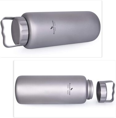 Фляга для води iBasingo 1050 мл, титанова, спортивна, для туризму та кемпінгу, з широким горлом, без витоку, Ti3005D/Ti3006d