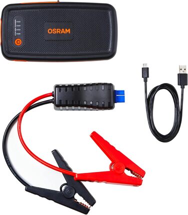 Osram BATTERYstart 400: Літієвий пусковий пристрій 2000A 12V з Powerbank для бензинових та дизельних двигунів (до 8л/4л), 16800mAh