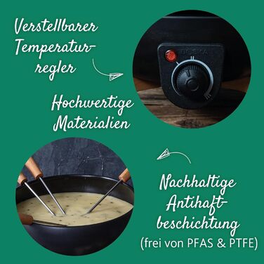 Електричний Фондюсет Boska Party 2.3L: для сиру, шоколаду, гарячого горщика, м'яса. Регулятор температури, 2.3L, нержавіюча сталь та чавун