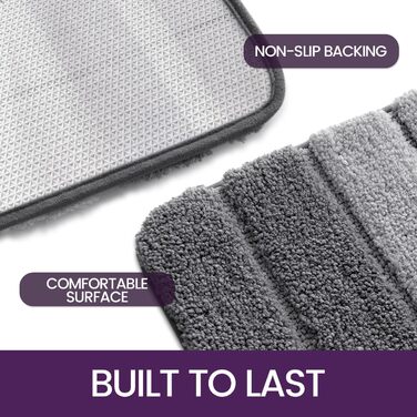 Двопакетні килимки для ванної кімнати DEXI, 40 x 60 см, антиковзаючі, м'які, швидковисихаючі, сірі (2 шт.)