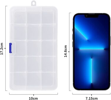 Пластиковий ящик для зберігання Qualsen, регульований набір відсіків, коробка для ювелірних виробів, контейнер для інструментів (18 сіток X 2 упаковки, Прозорий) (Прозорий X 12 (15 сіток))