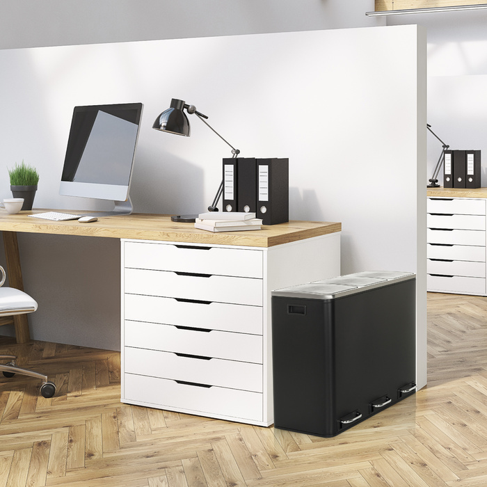 Збирач відходів / Система сортування відходів CLEAN IX 54L (3x18L) Сталь чорний hjh ОФІС