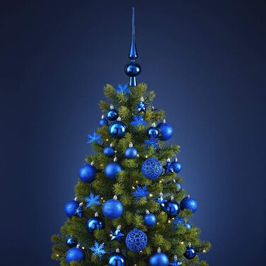 Набір з 14 різдвяних куль WOMA-50 і пластикові різдвяні кулі-сріблястий, червоний, бронзовий / мідний і багато іншого. - Прикраси для різдвяної ялинки і ялинкові прикраси (50, Синій)