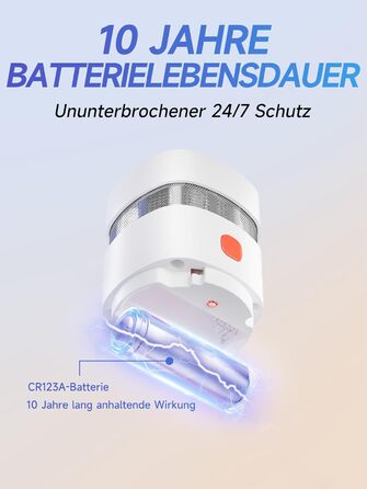 Набір датчиків диму Heiman Mini – 5 шт. з фотоелектричним сенсором, 10 років роботи від батареї, сертифікація EN14604, TÜV, CE, UKCA, DBI, 85 dB, преміум-дизайн