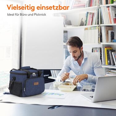 Термосумка-холодильник Lifewit 24л сіра, ізольована сумка-ланчбокс для пікніка, роботи, пляжу та подорожей. Складана, водонепроникна сумка-холодильник через плече.