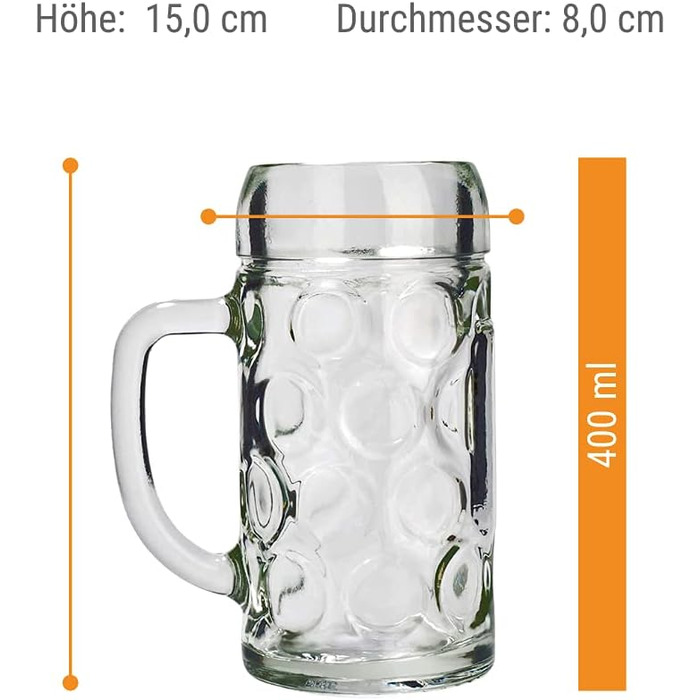 Набір пивних кружок Stölzle Lausitz ISAR, 6 шт., 0,3 л (скло Soda Lime, стійкий, придатний для миття в посудомийній машині)