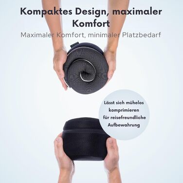 Подушка для шиї ProGlobe, 100% Memory Foam, ортопедична, для подорожей (літак, авто, поїзд), з маскою для сну, сітчаста сумка (темно-сірий)