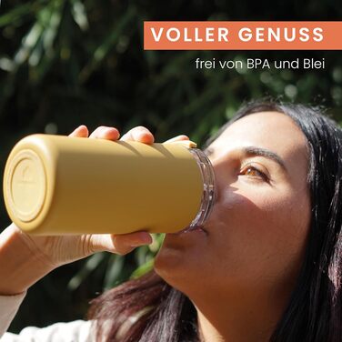 Термокружка Groenenberg 473 мл | Зберігає тепло до 4 годин | З екологічного нержавіючого сталі (гірчичний)