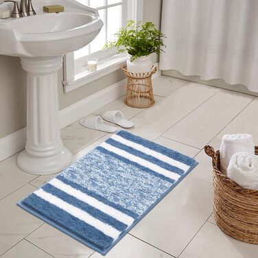 М'який килимок для ванної кімнати з мікрофібри, 60 x 120 см, великий, швидковисихаючий, антиковзний, для ванної, спальні, вітальні (Блакитний)