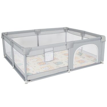 Манеж для немовлят Gupamiga 150x180x65 см з ігровим килимком, дихаючою сіткою та захисними бортиками, легкий монтаж і очищення