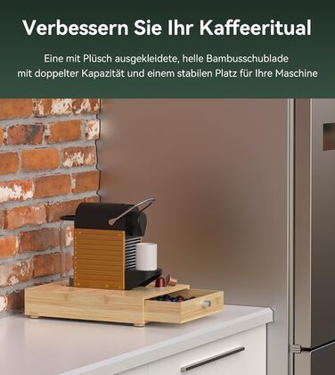 Організатор для капсул Nespresso та Lavazza, бамбук, на 48 капсул. Підставка під кавомашину