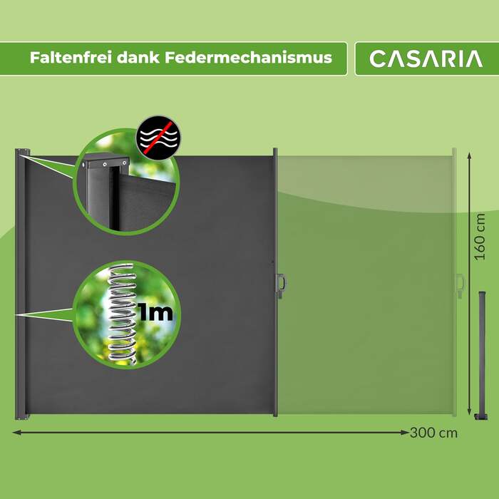 Бічний тент Nosara Anthracite 160х300см розсувний