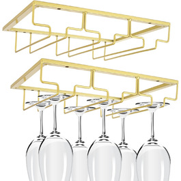 Тримач для келихів вина GBCHOOSE (2 шт.), золото, під шафу, для барів та кухні Тримач для келихів вина GBCHOOSE (2 шт.), золото, під шафу, для барів та кухні