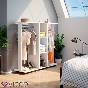 Шафа для одягу Vicco Robbie, біла, 130 x 120 см