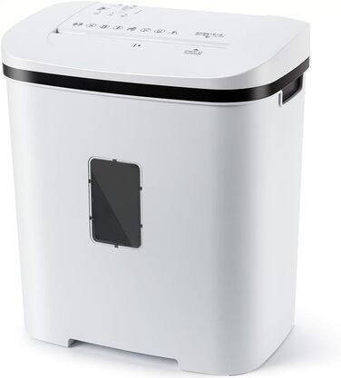Шредер для паперу P4, 14 листів, 60 хв безперервної роботи, знищення кредитних карт та скріпок, 21л контейнер, тихий, для дому, офісу, шкіл, білий