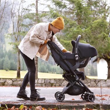 Дитяча коляска Maxi-Cosi Baby, 0-4 роки, до 22 кг, легка та компактна, 3 положення для сну, з плоскою лежачою поверхнею, складна, з ременем безпеки, чорна