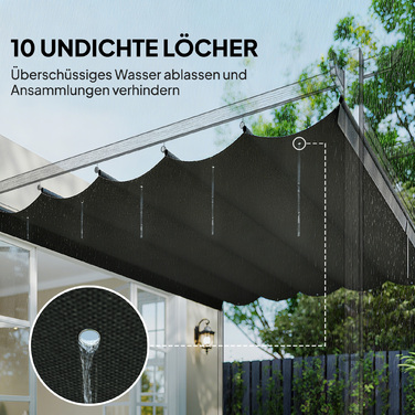 Замінні тенти для павільйонів 4x3 м, з дренажними отворами, розміром 3,50 x 2,6 м, темно-сірого кольору