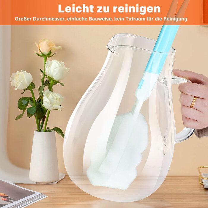 Скляна карафа з кришкою, 2500 мл, термостійке боросилікатне скло, з ситечком, для напоїв, чаю, кави, вина, молока, з щіткою для чищення