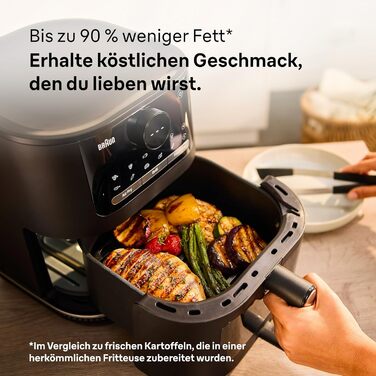 Фритюрниця повітряна Braun MultiFry 3 HF 3030, 4.3 л, 1500 Вт, цифрове керування, 8 програм, чорна