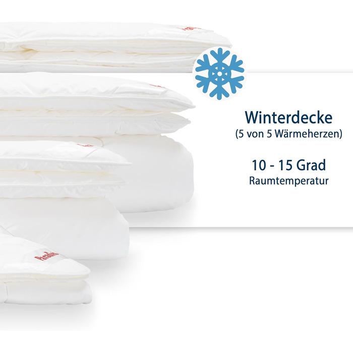 Ковдра PARADIES Prima Bio 135x200 см: м'яка, дихаюча, зимова ковдра з стеганим шаром, розмір 135x200 см + 80x80 см