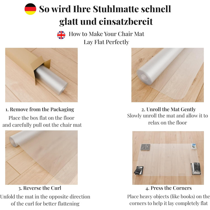 Захисна килимок під офісне крісло Artwelt, PVC, 190x120 см, антиковзаюча