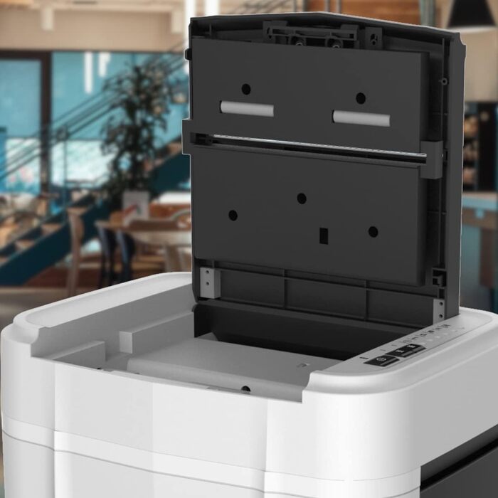 Шредер для паперу Reisswolf, 120 аркушів, автоматичний, P4, з контейнером 19л, тихий (65dB), кросс-різ/партикул-різ, автоматичне вимкнення