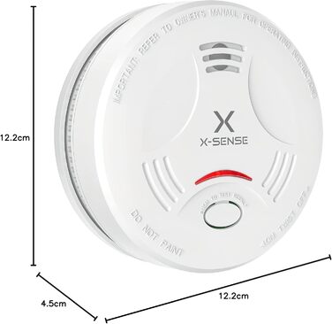 Датчик диму X-Sense з батареєю на 10 років, сертифікат TÜV Rheinland, функція вимкнення звуку та самотестування, SD11, набір 5 шт., білий