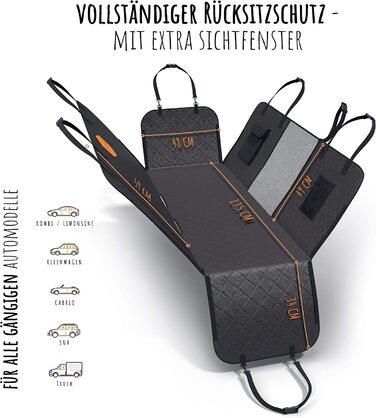 Ковдра для собак короля зграї для заднього сидіння автомобіля-водонепроникне автомобільне ковдру для собак з бічним захистом і оглядовим вікном-не вимагає особливого догляду універсальне автомобільне ковдру для заднього сидіння чорний універсальний розмір