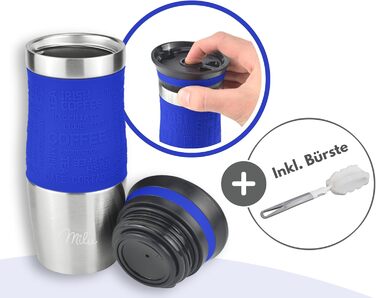 Термокружка Milu 450мл/370мл з нержавіючої сталі, 100% захист від протікання, для кави, подорожей, авто