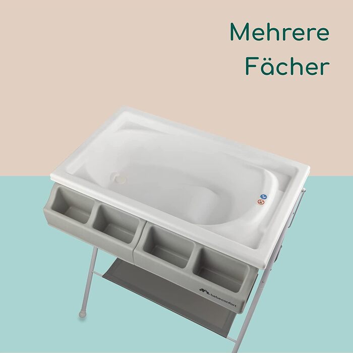 Дитяча ванночка та пеленальний столик 2-в-1 Bebeconfort, сірий (Baltic), 0-12 місяців