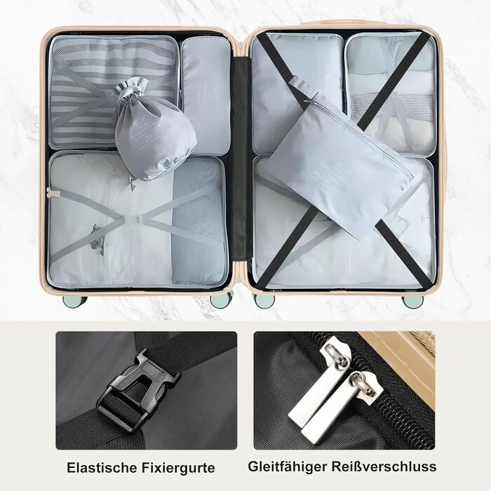 Набір валіз Merax 3 шт. з жорстким корпусом, 20/24/28 дюймів (світло-зелений та хакі), 5-ти елементний