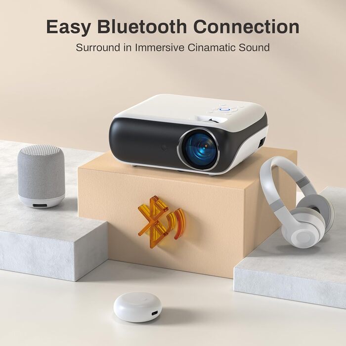 Відеопроектор Beamer 4K з Wi-Fi, Bluetooth, 8000 люмен, 1080P HD, підтримка Fire Stick, PS5, HDMI