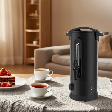 Глювайнер Cecaylie 10L: Електричний диспенсер для глінтвейну з нержавіючої сталі, з термостатом, краном та індикатором рівня, чорний