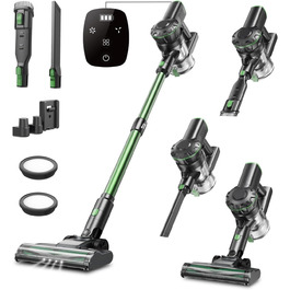 Бездротовий пилосос Vexilar Akku: 60 хв роботи, 45 kPa, 550 W, безщітковий мотор, LED дисплей, 6-в-1, тихий, для дому/авто, тверді підлоги, килими, шерсть тварин, зелений Бездротовий пилосос Vexilar Akku: 60 хв роботи, 45 kPa, 550 W, безщітковий мотор, LED дисплей, 6-в-1, тихий, для дому/авто, тверді підлоги, килими, шерсть тварин, зелений