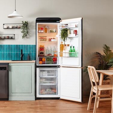 Міні-холодильник Cecotec Bolero CoolMarket TT Origin 45: 300л, LED, відкривачка, чорний, вінтажний стиль