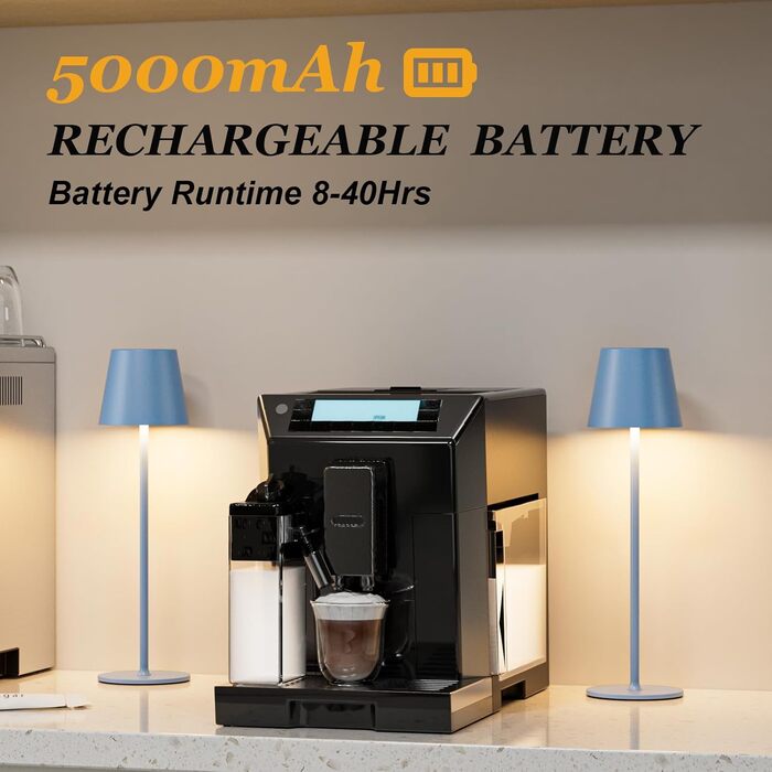 LED настільна лампа бездротова з акумулятором, регульована яскравість, 2 шт. з 3 колірними температурами, сенсорне керування, зарядка USB-C, для дому, кемпінгу (чорний) 2 шт.
