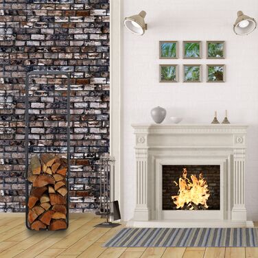 Стильна металева полиця для дров Relaxdays