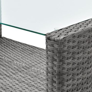 Світ Лаунж-група Roma з ротангу (сіра) - садові меблі з софі та кріслом, набір для відпочинку та обіду