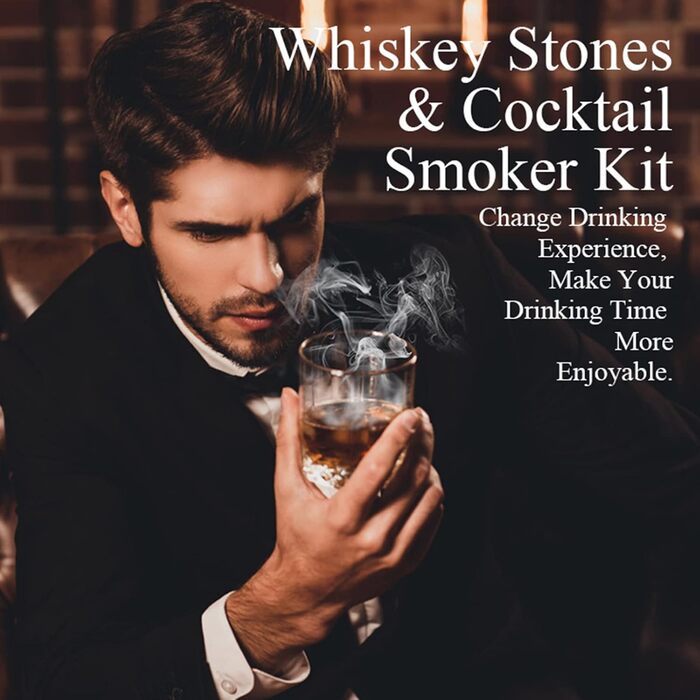 Набір для копчення коктейлів Cocktail Smoker Kit MKNZOME: для віскі, коктейлів, вина, кави та м'яса