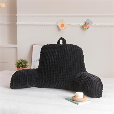 Крісло-мішок Holawakaka для дорослих з підлокітниками та спинкою, чорний, великий - для читання, відпочинку та роботи за ноутбуком