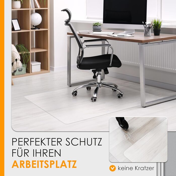 Захисна килимок для офісного крісла - міцний, для твердих підлог, антиковзаюча, легко чиститься, різні розміри, Made in Germany (118x118 см)