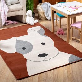 Дитячий килимок Domdeco Floppy Dog, 120x170см, коричневий, з надзвичайно м'яким ворсом і мотивом собаки 120 х 170 см коричневий