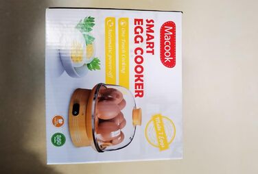 Яйцеварка Macook на 1-7 яєць, комп'ютеризоване керування, яйцеварка зі світлодіодним сенсорним екраном, регулювання твердості, захист від перегріву, яйцеварка з сигнальним сигналом, без бісфенолу А, 350 Вт, жовтий