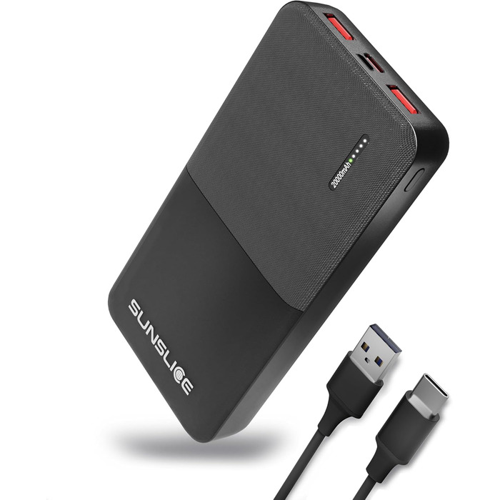 Зовнішній акумулятор 10000 мАг, USB-C і 2 шт. USB-A, швидка зарядка 18 Вт (2023 р.), 10 -