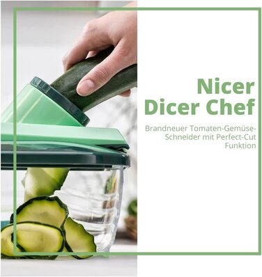 Овочерізка Genius Nicer Dicer Chef багатофункіональна з контейнером зелена
